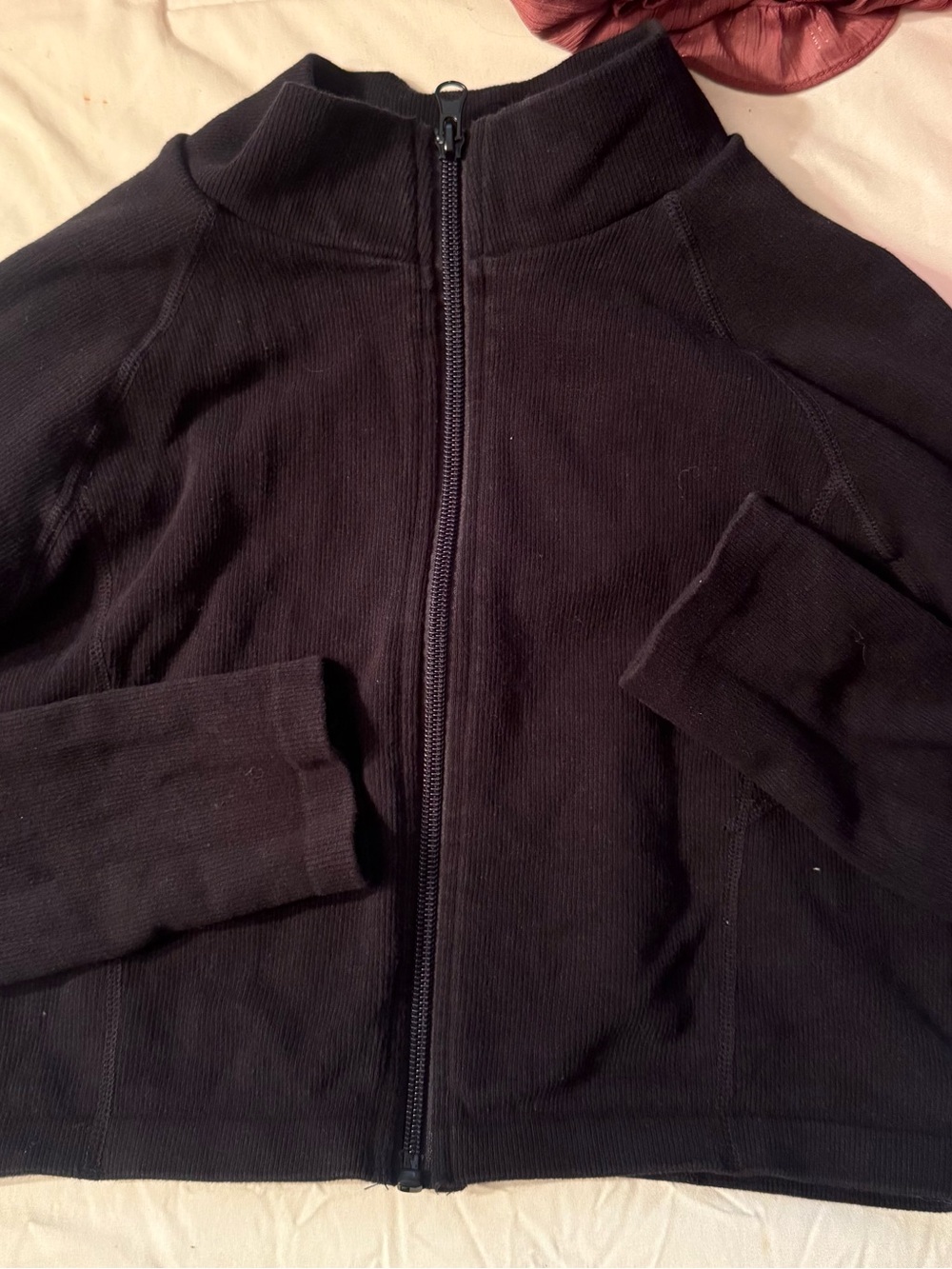 Forever 21 Black Ribbed Zip Jacket